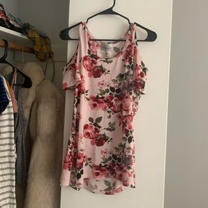 Plus size floral off shoulder top